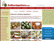 Tablet Screenshot of endlessappetizers.com